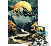 Puzzle da 1000 pezzi con l'immagine astratta del Fuji sulla luna un'opera d'arte per adulti ideale per giocare in famiglia o come passatempo durante le vacanze compleanni e Natale