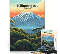 Puzzle da 1000 pezzi con l'immagine del Kilimanjaro,ideale per adolescenti,stimola la memoria,rilassa i momenti di relax,presenta bordi precisi ed è un'ottima idea regalo (38x26cm)