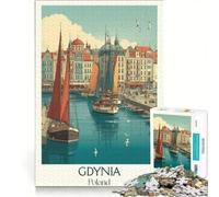Puzzle da 1000 pezzi con l'immagine della città di Gdynia, gioco rilassante, interazione genitore-figlio, regalo per amici e familiari 50x75cm