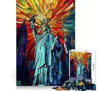 Puzzle da 1000 pezzi con l'immagine della Statua della Libertà di New York, gioco di logica per adulti, divertente da giocare insieme, con bordi di alta qualità, elegante idea regalo (38x26cm)