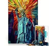Puzzle da 1000 pezzi con l'immagine della Statua della Libertà di New York, gioco di logica per adulti, divertente da giocare insieme, con bordi di alta qualità, elegante idea regalo (38x26cm)