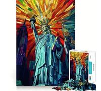 Puzzle da 1000 pezzi con l'immagine della Statua della Libertà di New York, ideale per ragazzi, con design che favorisce la memoria, rilassante e dai bordi netti, un regalo di alta qualità (50x75cm)
