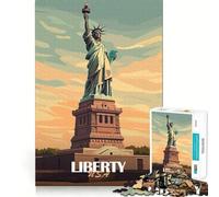 Puzzle da 1000 pezzi con l'immagine della Statua della Libertà, ideale per adulti e ragazzi, per migliorare la memoria, rilassare la mente e creare un'attività stimolante Regalo di Natale 38x26cm