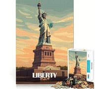 Puzzle da 1000 pezzi con l'immagine della Statua della Libertà, ideale per ragazzi, stimola la riflessione, crea un'atmosfera rilassante e divertente, perfetto come regalo di Natale 50x75cm