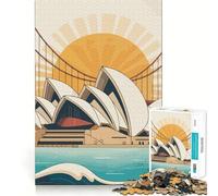 Puzzle da 1000 pezzi con l'immagine della Sydney Opera House e del Golden Gate ideale per ragazzi Sviluppa la memoria stimola la concentrazione e favorisce il divertimento Bordi puliti Regalo di