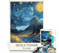 Puzzle da 1000 pezzi con l'immagine della Torre del Diavolo, ideale per giochi in famiglia, regalo di compleanno, con poster e foglio di curiosità abbinati 38x52cm
