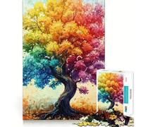 Puzzle da 1000 pezzi con l'immagine dell'Albero Arcobaleno per adulti, ideale per stimolare la memoria e divertirsi insieme Immagine da assemblare e collezionare (50x75cm)