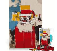 Puzzle da 1000 pezzi con l'immagine di Babbo Natale arrabbiato,ideale per adulti,per stimolare la memoria e il cervello Taglio laser per un incastro perfetto alleviare lo stress
