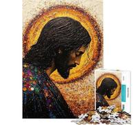 Puzzle da 1000 pezzi con l'immagine di Gesù Cristo ideale per ragazzi divertimento in famiglia interazione genitore-figlio compleanno e Natale 38x52cm