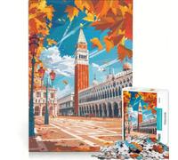 Puzzle da 1000 pezzi con l'immagine di Piazza San Marco, decorazione da parete, stimolante da completare, ideale per rafforzare l'amore tra le coppie 38x52cm