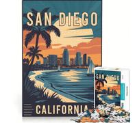 Puzzle da 1000 pezzi con l'immagine di San Diego, California, gioco rompicapo, sfida impegnativa, ideale come regalo per tutta la famiglia 38x52cm