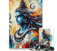 Puzzle da 1000 pezzi con l'immagine di Shiva, il dio indù, per adulti, ideale per rievocare lo stress, ritagliare con precisione e scegliere il desiderio di Babbo Natale 38x26cm