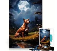 Puzzle da 1000 pezzi con l'immagine di un American Pit Bull Terrier,ideale per adulti,gioco di memoria,taglio di qualità professionale,attività di gruppo emozionante (38x26cm)