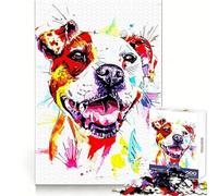Puzzle da 1000 pezzi con l'immagine di un American Pitbull Terrier, ideale per adolescenti, stimola la memoria e favorisce il tempo libero Bordi nitidi Regalo perfetto per le vacanze (50x75cm)