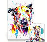 Puzzle da 1000 pezzi con l'immagine di un American Pitbull Terrier,un divertente gioco mentale senza spazi vuoti,con incastri precisi Regalo perfetto per riunioni di famiglia (38x26cm)
