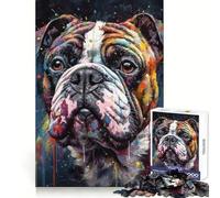 Puzzle da 1000 pezzi con l'immagine di un bulldog, ideale per adulti Esercizio mentale, divertimento rilassante, a incastro perfetto Ottima idea regalo (38x52cm)