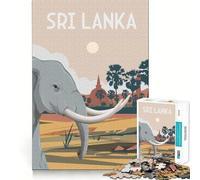 Puzzle da 1000 pezzi con l'immagine di un elefante dello Sri Lanka pezzi ben definiti gioco per lo sviluppo delle capacità cognitive ideale per momenti di relax e divertimento perfetto