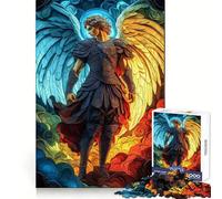 Puzzle da 1000 pezzi con l'immagine di un guerriero angelo ideale per adolescenti Sviluppa le capacità analitiche rilassa e favorisce il tempo libero Un'opera d'arte che richiede precisione Regalo