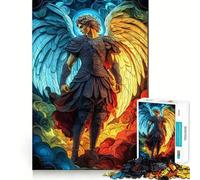 Puzzle da 1000 pezzi con l'immagine di un guerriero angelo,ideale per adulti,con gioco di memoria e precisione,incastro perfetto e compatto,perfetto per il divertimento in famiglia (50x75cm)