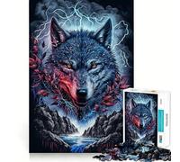 Puzzle da 1000 pezzi con l'immagine di un lupo dipinto, ideale per ragazzi, gioco di logica e divertimento per tutta la famiglia, taglio di qualità, regalo elegante (38x52cm)