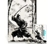 Puzzle da 1000 pezzi con l'immagine di un samurai Sumi E, ideale per adulti, un gioco di logica e antistress Dimensioni: 38x26cm