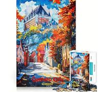 Puzzle da 1000 pezzi con l'immagine di una città di Quebec, gioco cognitivo per adulti, ideale per momenti di condivisione e apprendimento, perfetto come regalo di Babbo Natale (50x75cm)
