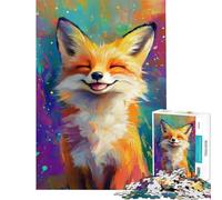 Puzzle da 1000 pezzi con l'immagine di una volpe gioiosa Un gioco avvincente per coltivare la pazienza un pratico gioco di assemblaggio Un'ottima idea regalo (Dimensioni 75x50cm)