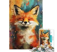 Puzzle da 1000 pezzi con l'immagine di una volpe gioiosa Un gioco avvincente per coltivare la pazienza Un pratico gioco di assemblaggio Un regalo perfetto (dimensioni 38x52cm)