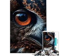 Puzzle da 1000 pezzi con l'incantevole occhio di gufo macro difficile e stimolante analisi e logica gioco educativo adatto a partire dai 14 anni (38x26cm)