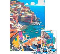 Puzzle da 1000 pezzi con l'incantevole tema delle Cinque Terre gioco per famiglie sfida per l'intelligenza giocattolo avvincente ottimo regalo per chi ama giocare e migliora la memoria (38x26cm)