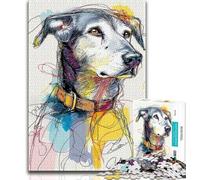 Puzzle da 1000 pezzi con linea astratta e cane per adulti 1000 pezzi Relax Games è ideale come regalo per tutta la famiglia (50x75cm)