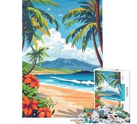 Puzzle da 1000 pezzi con l'isola di Maui Hawaii difficile e stimolante per divertimento in famiglia giocattolo decorativo da parete adatto a partire dai 14 anni (50x75cm)
