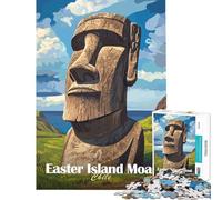 Puzzle da 1000 pezzi con l'Isola di Pasqua e i Moai sfida educativa gioco fai-da-te per ragazzi dai 14 anni in su (38x26cm)