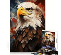 Puzzle da 1000 pezzi con lo sguardo dell'aquila calva per adulti, ideale per la pratica della logica, il relax e il tempo libero, con bordi netti Un regalo significativo (38x26cm)