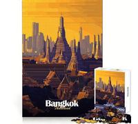 Puzzle da 1000 pezzi con lo skyline dei templi di Bangkok, ideale per adolescenti, stimola la capacità di ragionamento, favorisce la calma e il relax, perfetto come regalo di compleanno (38x52cm)