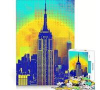 Puzzle da 1000 pezzi con lo skyline dell'Empire State Building, gioco educativo, attività divertenti da fare a casa, regalo di compleanno, regalo di viaggio 38x26cm