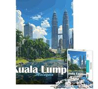 Puzzle da 1000 pezzi con lo skyline di Kuala Lumpur ideale per ragazzi Divertimento a casa giochi rilassanti e che migliorano la memoria Adatto a persone dai 14 anni in su (38x26cm)