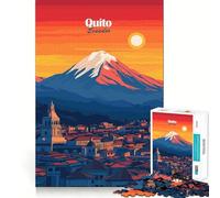 Puzzle da 1000 pezzi con lo skyline di Quito, Ecuador, ideale per adolescenti, per rafforzare la memoria e il legame familiare Dimensioni precise, regalo perfetto (38x26cm)