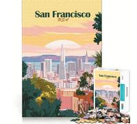 Puzzle da 1000 pezzi con lo skyline di San Francisco,incastri precisi,gioco di concentrazione,divertimento e relax,regalo di Natale (50x75cm)