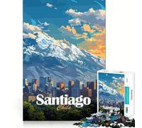 Puzzle da 1000 pezzi con lo skyline di Santiago del Cile, ideale per ragazzi, per stimolare la memoria, per il tempo libero a casa, per assemblare immagini e creare un regalo perfetto (38x26cm)