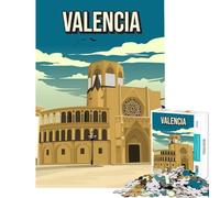 Puzzle da 1000 pezzi con lo skyline di Valencia paesaggio urbano tema viaggio gioco educativo sfida impegnativa regalo di compleanno (dimensioni 38x52cm)