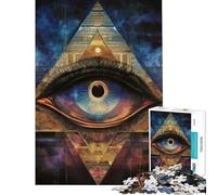 Puzzle da 1000 pezzi con l'occhio onniveggente e la piramide sfida educativa e impegnativa gioco per famiglie adatto a persone dai 14 anni in su (38x26cm)