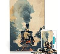 Puzzle da 1000 pezzi con locomotiva a vapore per adulti, gioco di logica e abilità, calma e relax, taglio preciso, regalo perfetto 38x52cm