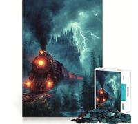 Puzzle da 1000 pezzi con locomotiva retrò per adolescenti, gioco di logica mentale, tranquillo, con taglio preciso, ideale come regalo di Babbo Natale (50x75cm)