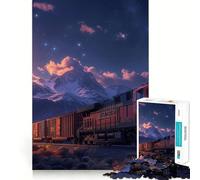 Puzzle da 1000 pezzi con locomotiva retrò per adulti e ragazzi, gioco di abilità, rilassante e divertente, con bordi precisi, ideale come regalo per le festività (38x52cm)