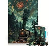 Puzzle da 1000 pezzi con locomotiva retrò per adulti e ragazzi, gioco di abilità rilassante e divertente, con bordi precisi, ideale come regalo per le festività (50x75cm)