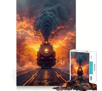 Puzzle da 1000 pezzi con locomotiva retrò per adulti, gioco per allenare la mente, morbido e rilassante, da assemblare, un regalo perfetto (38x26cm)