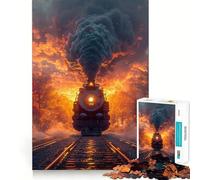 Puzzle da 1000 pezzi con locomotiva retrò per ragazzi, gioco di logica, momento di relax, taglio perfetto, lista dei desideri di Babbo Natale (50x75cm)