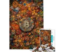 Puzzle da 1000 pezzi con logo Bitcoin e campo di fiori ideale per adolescenti perfetto per una sfida di velocità a mano libera per e Natale Un giocattolo che stimola l'intelligenza e crea dipendenza