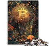 Puzzle da 1000 pezzi con logo Bitcoin, gioco stimolante e gioco per famiglie, ideale come regalo per tutta la famiglia, 26x38cm